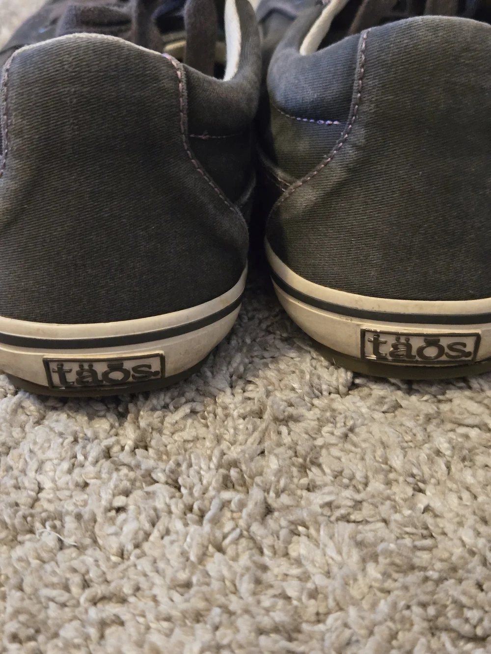 Taos Footwear Mens Gray Canvas Lace-Up Sneakers